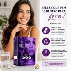 Rejucaps Hair cabelos e unhas fortes até 180 cápsulas 500mg Produto com Nota Fiscal.