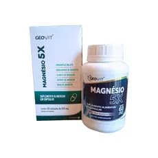 Magnésio 5X Geovit 500mg 60 Cápsulas | 5 Formas de Magnésio | Alta Absorção