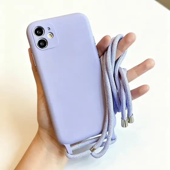 Capinha com Cordão Suporte de pescoço Aveludada para Samsung A06 A07 A15 A16 A17 A32 4G A37 A56 A57 S25 FE (XGB)