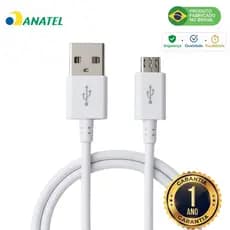 Cabo Carregador Samsung Micro Usb V8 Galaxy Turbo J2 J4 J5 J7 J8 A10 A01 A02 A03 S6 S7 Original