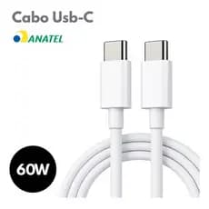 Cabo Usb c Carregador Turbo Tipo C Duplo Para Samsung iPhone Motorola 60w 1m Carregamento Rápido