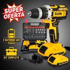 Parafusadeira Furadeira 48V 2 Baterias Com Maleta e Acessórios Completo