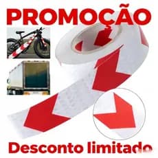 Fita Refletiva com Setas - Reflexo Alto, Autoadesiva, Protege Veículos e Pedestres à Noite.