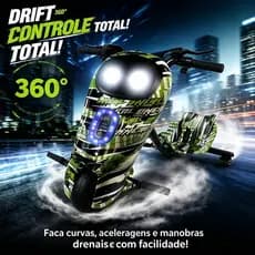 Triciclo Elétrico Drift Motorizado 350w Adulto/Infantil 8" Polegadas 3 Velocidades Bluetooth Led