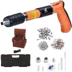 MITU Pistola De Fincar Pregos Manual Silenciosa Com 20 Pregos Kit Profissional Concreto