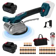 MITU Kit MáQuina EléTrica De Assentamento De Pisos Com 2 Baterias + Niveladores Espaçador Reutilizável Pisos Porcelanato