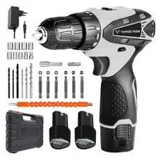 Kit Parafusadeira de impacto 12V , 18+1 marchas Brushless 85N.M Parafusadeira de elétrico Recarregável com 2 Baterias