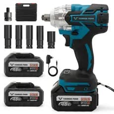 48V Chave de impacto elétrica sem escovas e sem fio 800N.M Ferramenta elétrica de alto torque recarregável Com 2 bateria