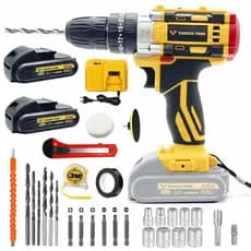 Kit Parafusadeira e Furadeira 21V Recarregável com 2 Baterias Maleta Profissional