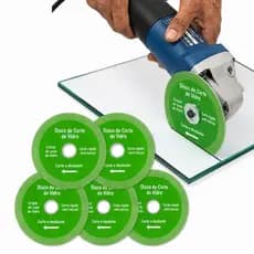 Kit 5/10 Discos Diamantados 100mm 4" para Corte de Vidro Mármore Cerâmica Porcelanato Corte Preciso