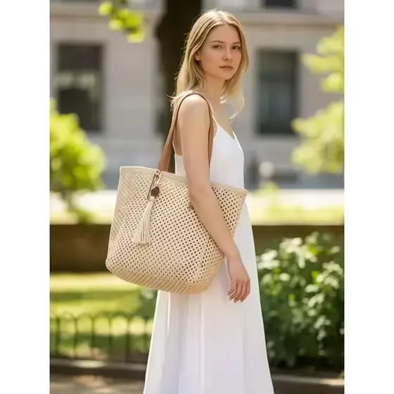 SUPER ESTILOSA TENDÊNCIA VERÃO Feminina Elegante Tendência Bolsa Tote Praia feminina Escritório Verão, Casual e Elegante