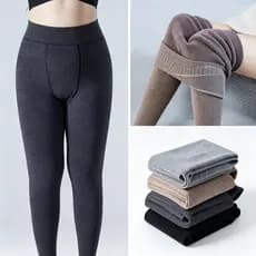 Leggings Feminina De Flanela Térmica Cintura Alta Super Elástico Meia Calça Adulto Um Tamanho Confortável Para Inverno