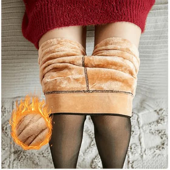 Meia Calça Térmica Quente Feminina Slim Super Elástica Forrada Peluciada Uso Diário No Inverno