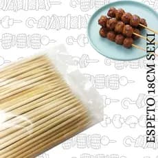 KIT COM 1000 UNIDADES PALITOS SEKI 18CM ESPETO CHURRASCO PETISCO MARSHMELLOW BAMBU NATURAL