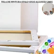 KIT 3 UNIDADES TELA STALO PINTURA 15X15CM ALGODÃO 280G ARTISTAS MIRINS E PROFISSIONAIS ÓLEO ACRÍLICA