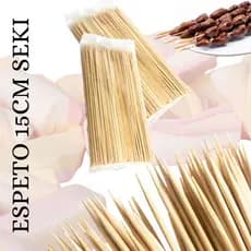 PACOTE 200 UNIDADES ESPETO 15CM PALITOS FINOS PARA PETISCOS CHURRASCO MARSHMELLOW ETC