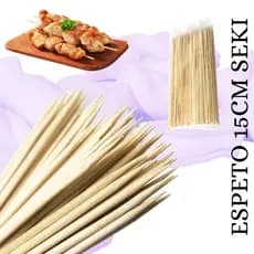 PALITOS FINOS 15CM 200 UNIDADES DE BAMBU NATURAL ESPETO ECOLOGICO DESCARTAVEL