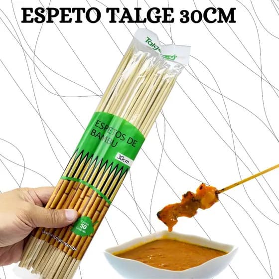 ESPETO TALGE 50 UNIDADES 30CM PALITOS PARA CHURRASCOS MARSHMELLOW ETC