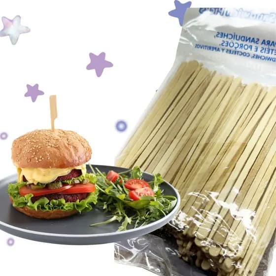 200 PALITOS PARA SANDUICHES HAMBURGUER PETISCO PACOTE ECONOMICO THEOTO 9CMO