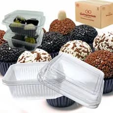 20 POTES GALVANOTEK G650 200ML COM TAMPA IDEAL PARA CONFEITARIA, DELIVERY E FESTAS
