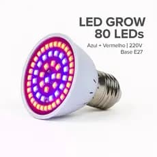 Lâmpada LED Grow 80 LEDs Cultivo Hortas,Flores,Temperos 220V