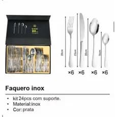 Faqueiro 24 Peças  De Aço Inox