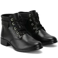 Bota Feminina Coturno Confortável Bota de Couro Ecológico Bota Conforto Envio Já