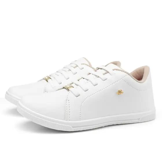 Tênis Feminino Casual Confortavel Sapatênis Branco e Preto Disponível a Pronta Entrega