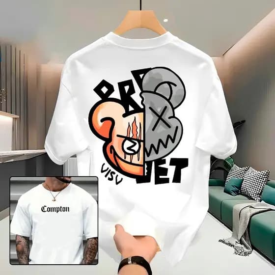Camiseta Masculina 100% Algodão Estampada Urso Bear Camisa Unissex Premium