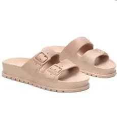 Chinelo Birken Alto Slide Papete Sandália Feminina Ortopédica Confortável Duas Fivela