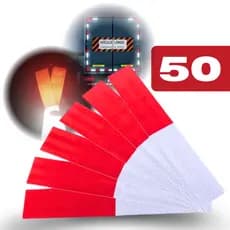 Faixa Refletiva Parachoque Branco e Vermelho Para Caminhão