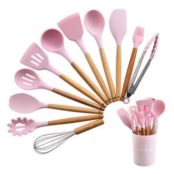 Kit 12 Peças de Utensílios de Cozinha em Silicone