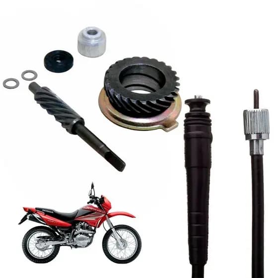 Kit Cabo Velocimetro + Engrenagem Velocimetro Bros 125/ Bros 150 2003 Ate 2015 KS/ ES/ ESD