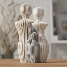 Estátua Família Feliz –  Escultura Família Feliz com Filhos - Tamanho 18 cm - Decoração Moderna