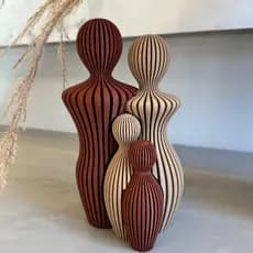 Escultura Família 25 cm – Casal com Filhos - Decoração Moderna para sua Casa