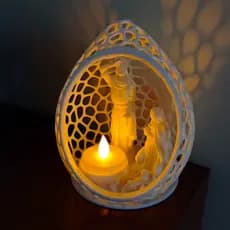 Presépio Sagrada Familia de Jesus com Vela Led – Decoração para sua Casa