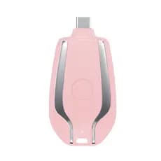 Mini Power Bank 1500mAh Tipo-C  Carregador Portátil Compacto Rosa