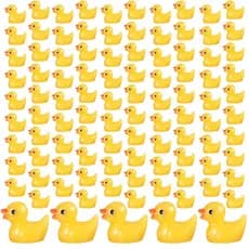 120 Peças de Mini Patos Amarelos Modelos de Patos de Resina Decorações em Miniatura Adequadas para Artesanato, Casas de