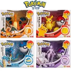 Caixa de Conversão Original Pokémon Figura de Anime Pikachu Charizard Ninja de Fogo Pokémon Modelo PXBQ
