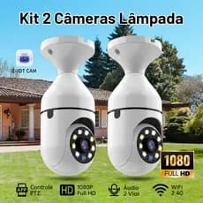 Câmeras Lâmpada PIX LINKCAM E27 Segurança Wi-Fi 360° Visão Noturna Impermeável