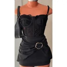 Combo, corset+short saia argola orgânica.