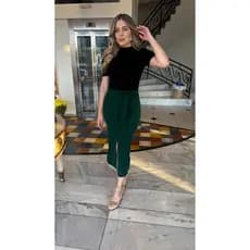 Saia Midi Feminina Tricot Modal com Laço Fenda Frontal Confortável Elegante Tricô