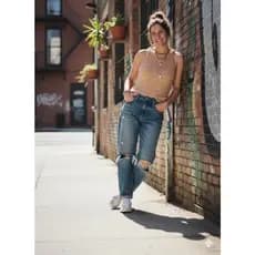 Blusa Feminina Regata Tricot Modal com Trança na Gola Verão Elegante