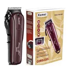 Máquina de Cortar Cabelo Sem Fio Profissional Recarregável Km 2600 - bivolt 110v/220v