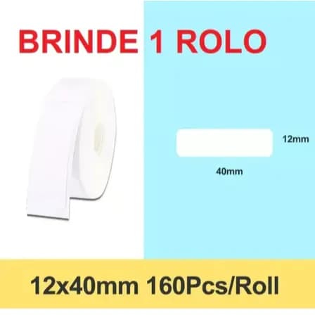 1 Rolo Etiqueta Niimbot D110 D101 D11 12x40mm (160pçs)