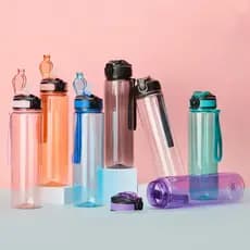 Squeeze 1L BPA free garrafa com canudo tampa rosqueável transporte