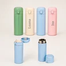 Garrafa Térmica Personalizada Nome 400ml Botão Inox Colors Premium