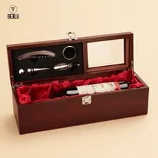 Kit Maleta Acessorios Porta Vinho 4 Peças Estojo Premium