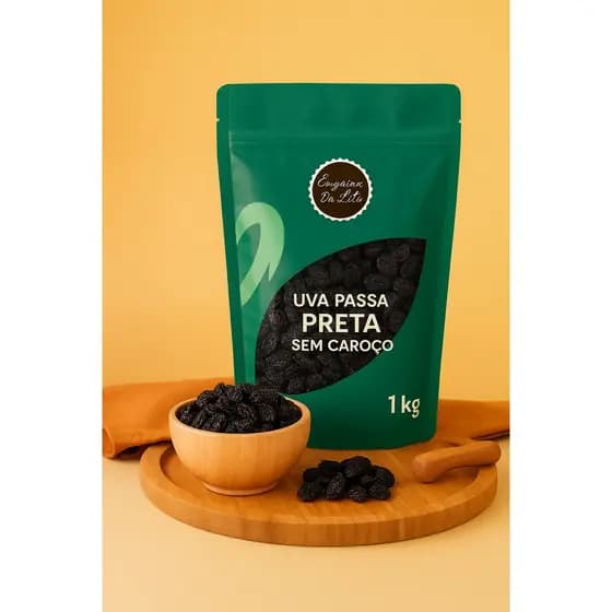 Uva Passa Preta Sem Caroço – Natural, Doce e Macia 500g ou 1Kg - Premium
