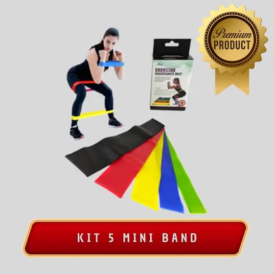 5 Mini Band Elástico Para Exercício Musculação Treino Masculino Jogador de Futebol Pernas